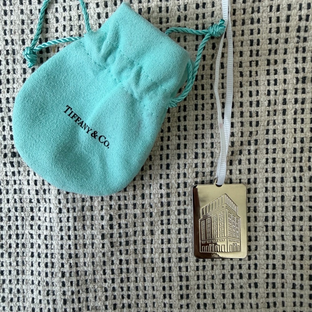 Tiffany & Co. Landmark Silver Charm Ornament with pouch